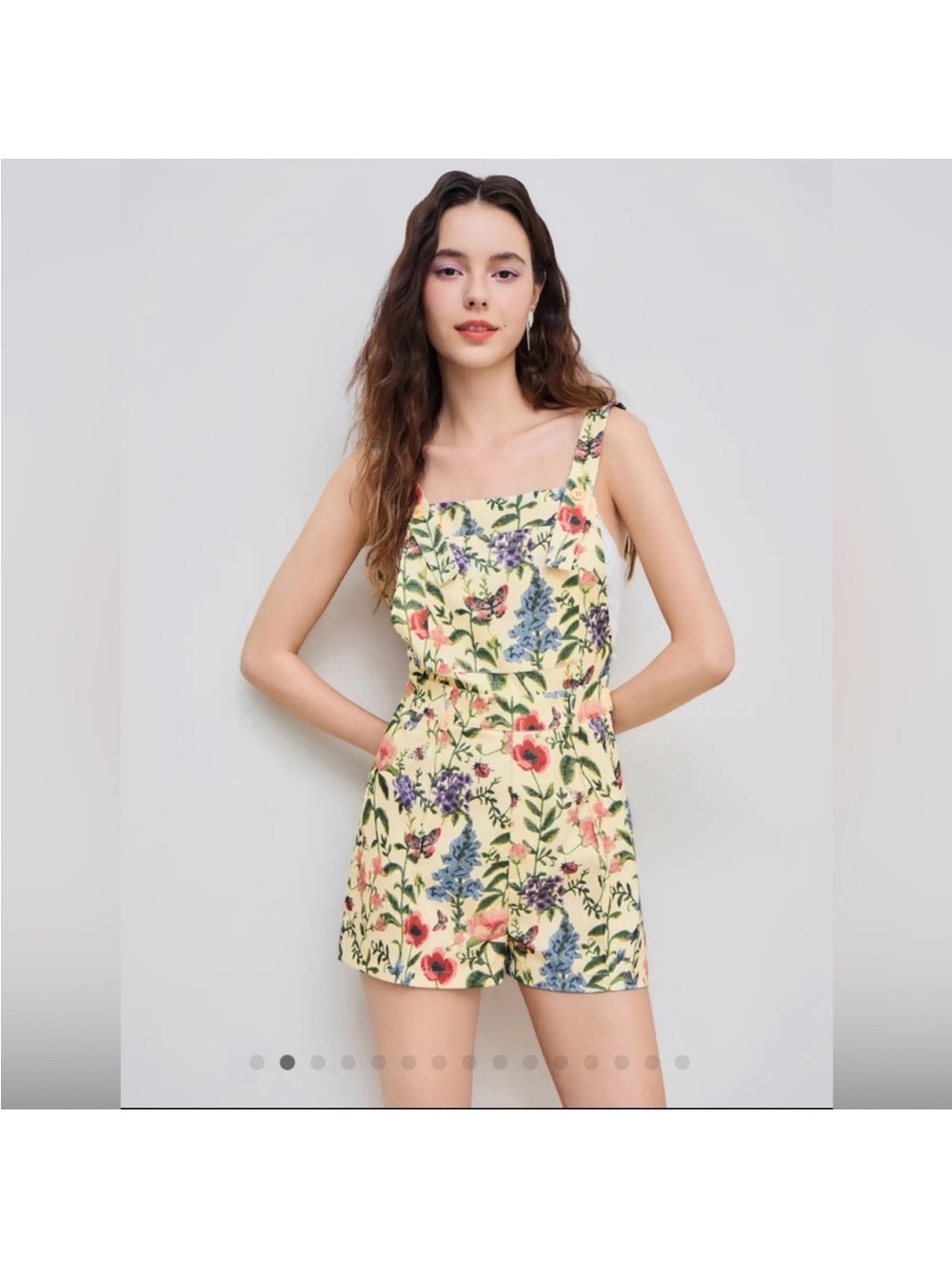 Cider Yellow Floral Tie-Strap Romper